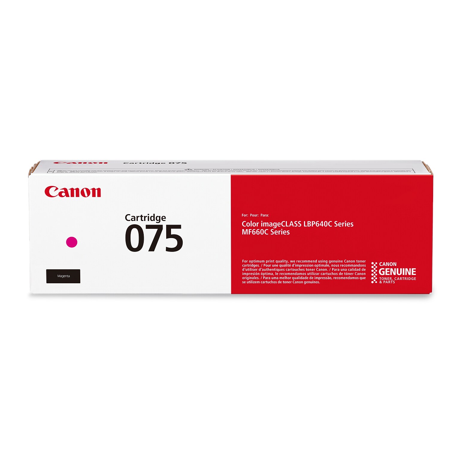 Canon 075 Magenta Standard Yield Toner Cartridge, Prints Up to 1,300 Pages (6363C001)