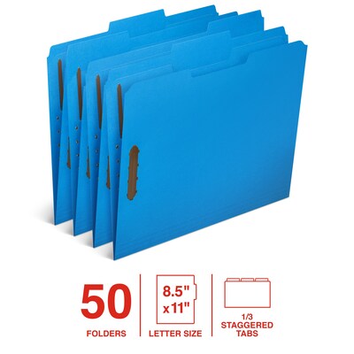 Staples Classification Folder, 3/4 Expansion, Letter Size, Blue, 50/Box (ST62545)