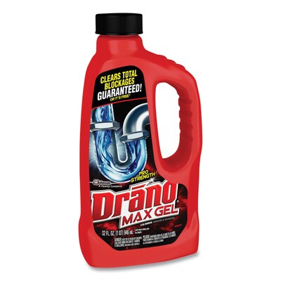 Drano Max Gel Clog Remover Degreaser, 32 oz., 12/Carton (694768)