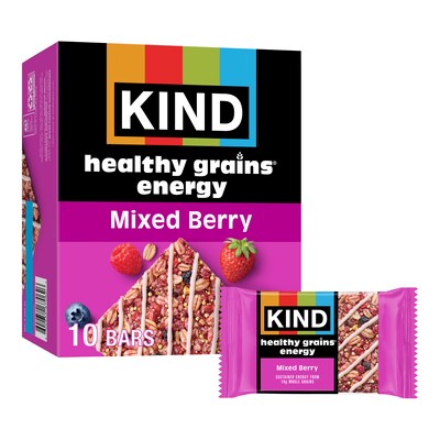 KIND Gluten Free Healthy Grains Mixed Berry Energy Bars, 1.4 oz., 10 Bars/Box (PHW67073)