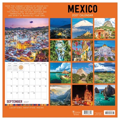 2027 TF Publishing Mexico 12" x 12" Monthly Wall Calendar, Multicolored (27-1046)