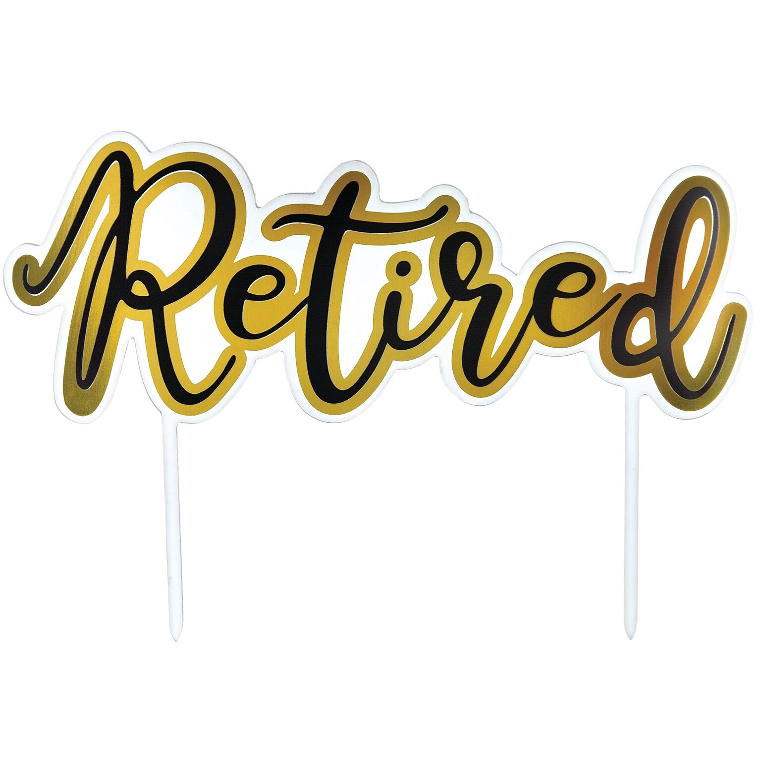 Party City Retired Cake Topper, Black/Gold (AM100135)