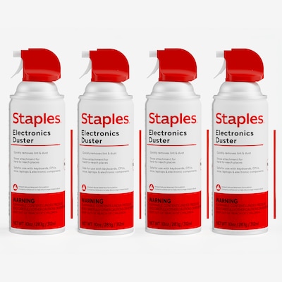 Staples®  Electronics Air Duster, 10 oz., 4/Pack (SPL10ENFR-4)