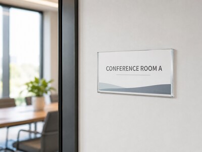 Azar Displays Self Adhesive Nameplate Holder, 5.5" x 2.5", Horizontal, Wall Mounted, Clear, Acrylic, 10/Pack (122015)