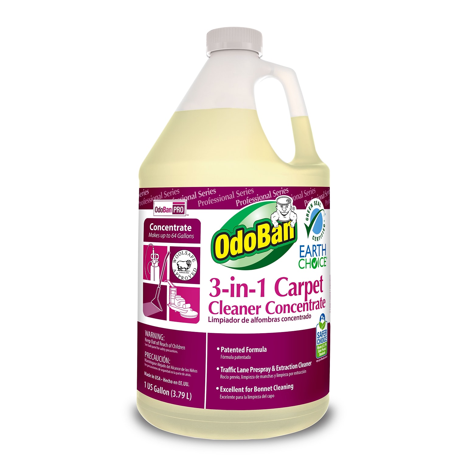 OdoBan Professional 3-in-1 Carpet Cleaner, 1 Gallon (9602B62-G4)