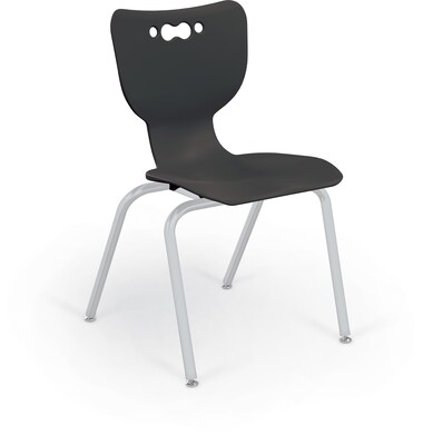 MooreCo 18 Hierarchy Student Chair with 4 Legs, Black/Platinum Base (703673562010)