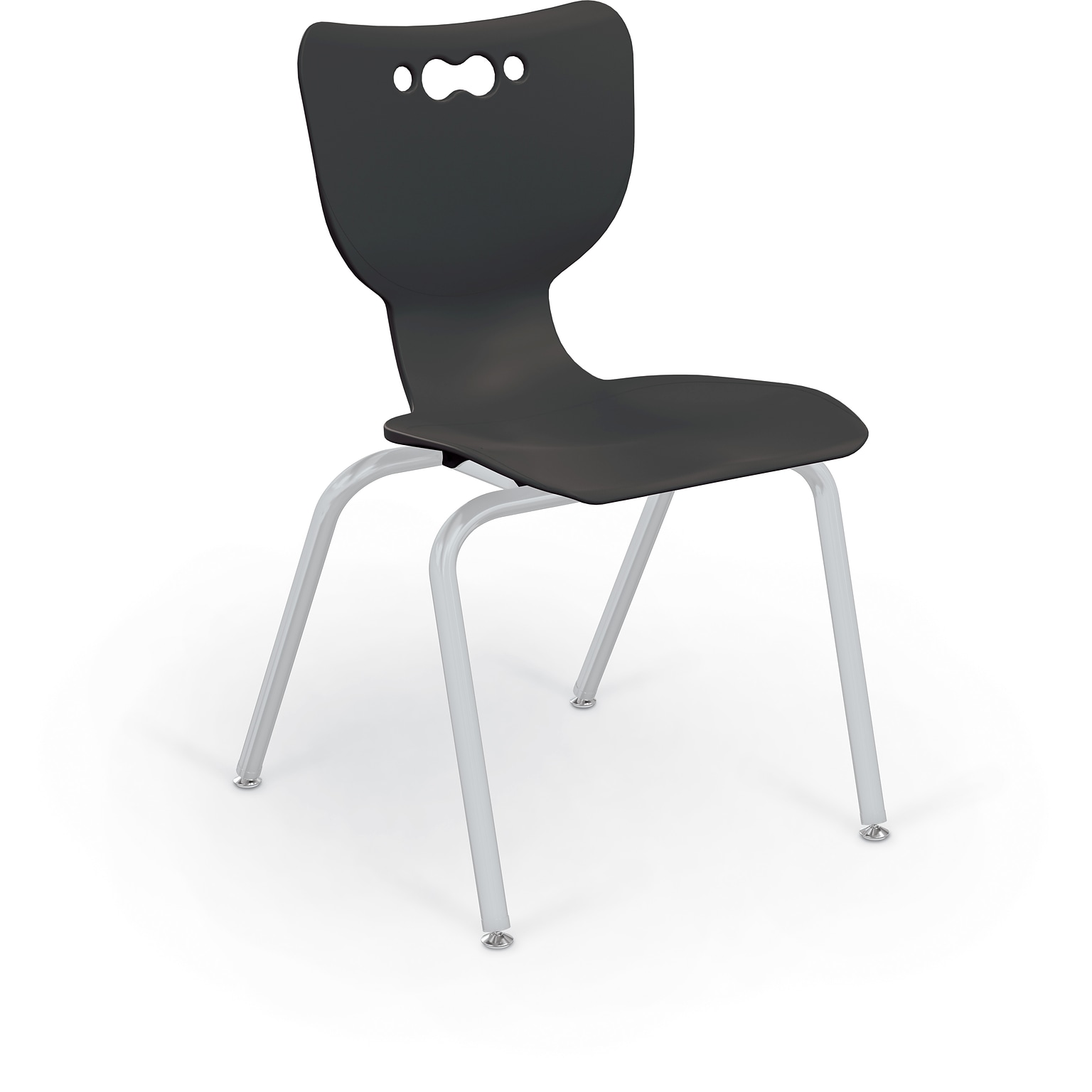 MooreCo 18 Hierarchy Student Chair with 4 Legs, Black/Platinum Base (703673562010)