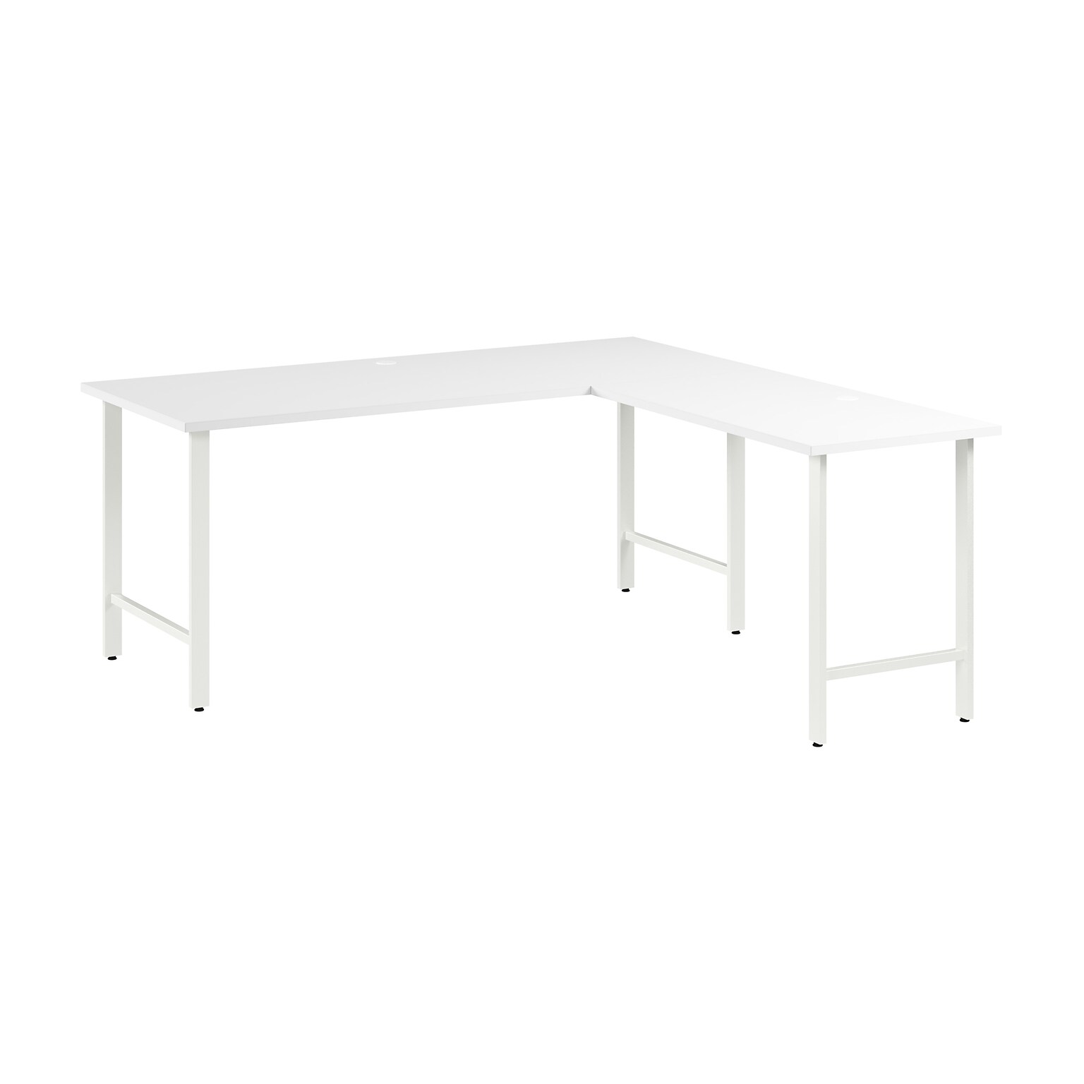 Bush Business Furniture Hustle 72W L Shaped Computer Desk with Metal Legs, White (HUS001WH)