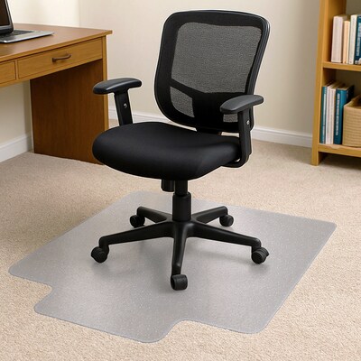 Floortex Cleartex TrYlok Vinyl Lipped Chair Mat for Low Pile Carpets up to 1/4, 45 x 53, Clear (NRCMFLVT0004)