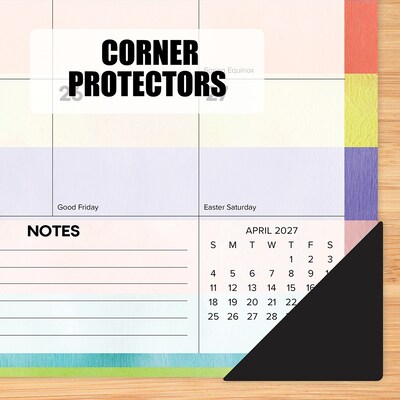 2027 Willow Creek Watercolor Stripes 22" x 17" Monthly Desk Pad Calendar, Assorted Colors (66645)