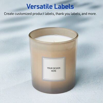 Avery Laser/Inkjet Square Multipurpose Labels, 3" x 3", White, 60/Pack (S00-F3J)