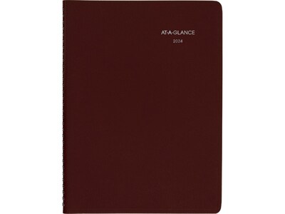 2024 AT-A-GLANCE DayMinder 8 x 11 Weekly Appointment Book, Burgundy (G520-14-24)