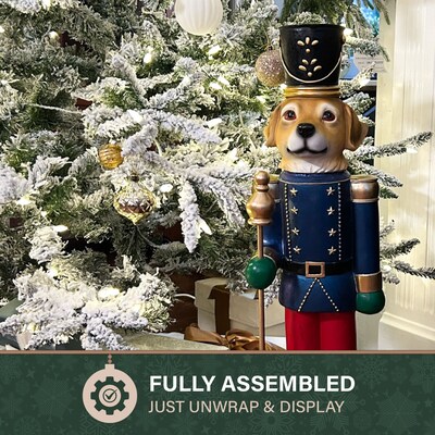 Fraser Hill Farm 32” Nutcracker Puppy Holding Scepter (FFRS032-0DOG-MLT)