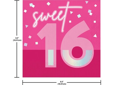 Creative Converting 16th Birthday Tableware Kit, Hot Pink (24594290)