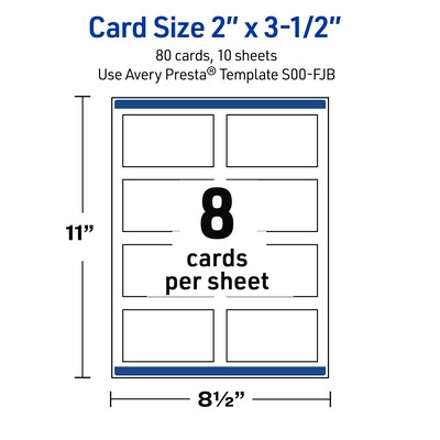 Avery Silver-Plaid Bow Matte Blank Card, White, 80/Pack (S00-FJB)