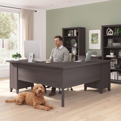 Bush Home Somerset 72" W L Shaped Office Desk with Storage, Storm Gray (WC81510K)