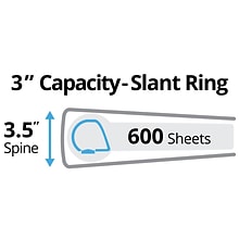 Avery 3 3-Ring Non-View Binders, Slant Ring, Green (27653)