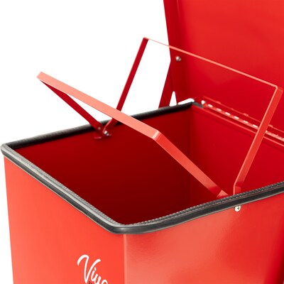 Viva Comfort Biohazard Steel Step-On Trash Can, 13 Gallon, Red (99213RMK)