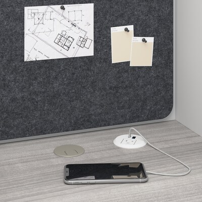 Bush Business Furniture Hustle 60"W Cubicle Workstation, White/Platinum Gray (HUCB260WHPG)