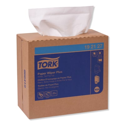 Tork Paper Cleaning Wipers, 16.25 x 9.25, White, 100 Wipers/Box, 8 Boxes/Carton (192127)