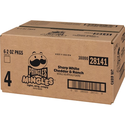 Pringles Mingles Sharp White Cheddar & Ranch Puffed Chips, 2 oz., 6/Carton (3800028141)