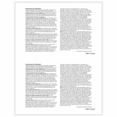 ComplyRight 2026 1099-R Tax Form, 1-Part, 2-Up, Recipient Copy B, 50/Pack (514150)