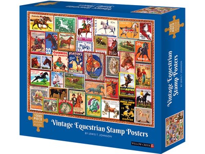 Willow Creek Vintage Equestrian Stamp Posters 1000-Piece Jigsaw Puzzle (49113)