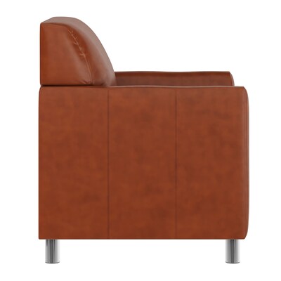Flash Furniture Hercules Diplomat LeatherSoft Reception Chair, Cognac/Chrome Legs (BT8271CGCHR)