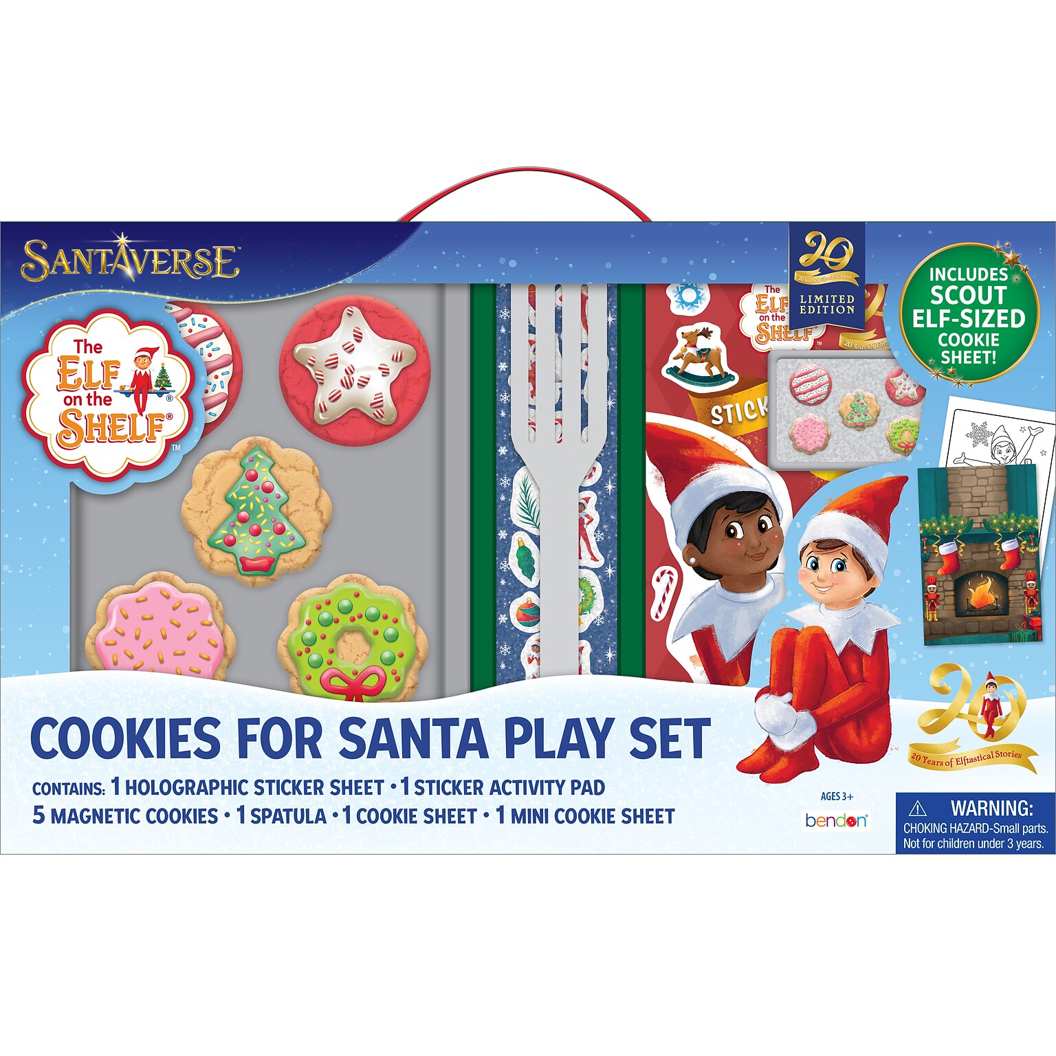 bendon Elf On The Shelf Cookies For Santa Magnetic Wooden Play Set, Assorted Colors, 6/Box (61883)