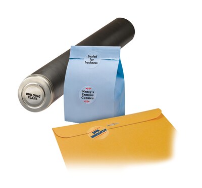 Avery Sure Feed Laser/Inkjet Print-to-the-Edge Labels, 1-5/8" Dia, Glossy Clear, 500 Labels/Pack (6582)