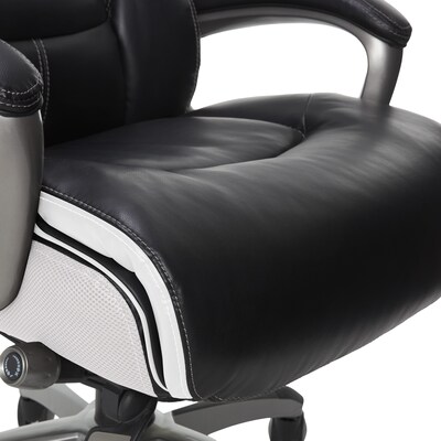 Serta Lautner Ergonomic Bonded Leather Swivel Executive Chair, Black/Cream (44942)