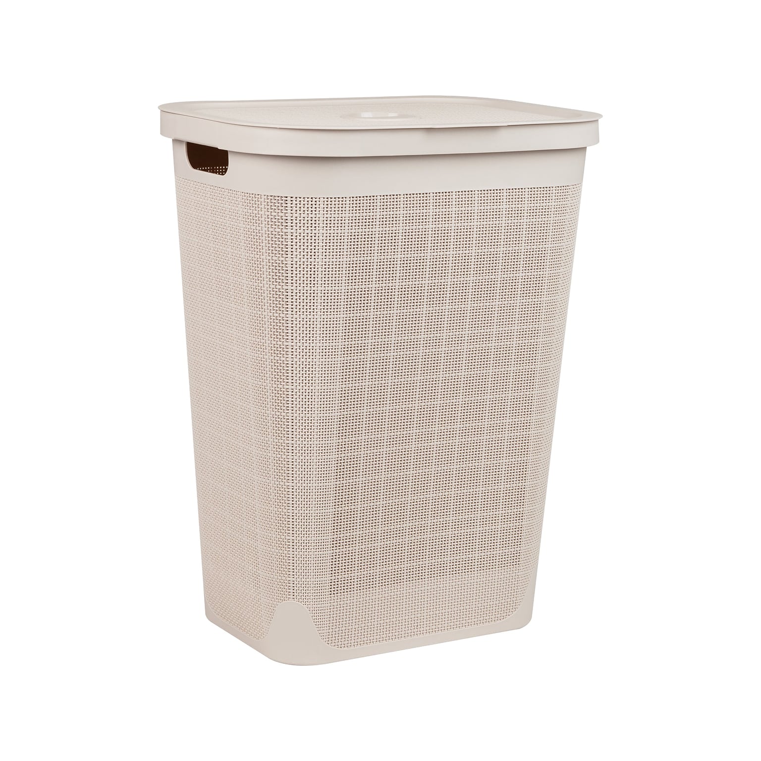 Mind Reader 15.85-Gallon Hamper with Lid, Plastic, Ivory (60FABHAMP-IVO)