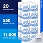 Scott Essential 2-Ply Standard Toilet Paper, White, 550 Sheets/Roll, 20 Rolls/Carton (13607)