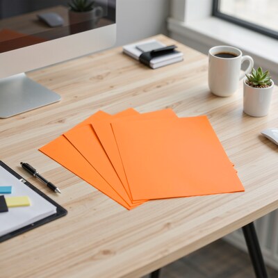Staples Brights Multipurpose Paper, 24 lbs., 8.5 x 11, Orange, 500/Ream (20108)