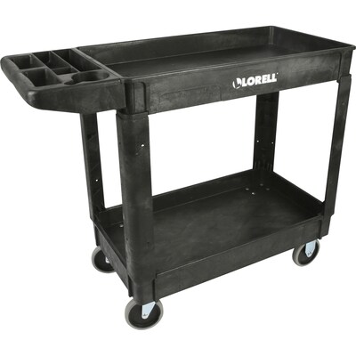 Lorell 2-Shelf Utility Cart, Black (LLR03611)