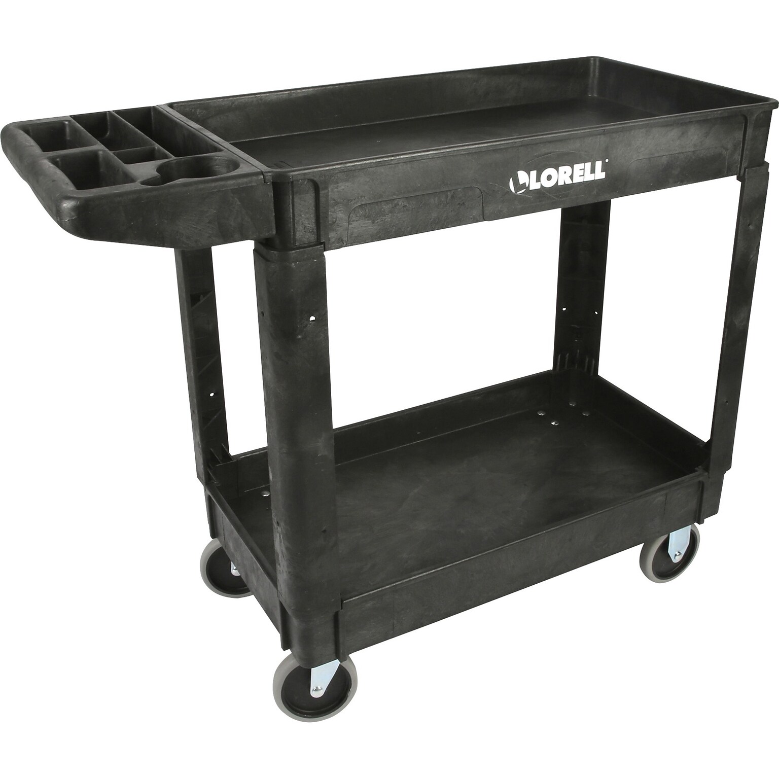 Lorell 2-Shelf Utility Cart, Black (LLR03611)