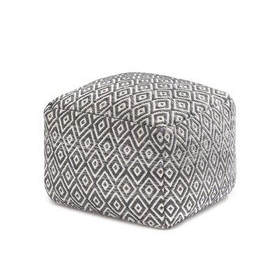 Anji Mountain Cherokee Charcoal Ivory Fabric Rectangular Pouf Ottoman (AMBPF154-2014)