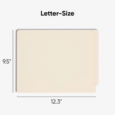 Smead Shelf-Master End Tab File Folder, Straight Cut, Letter Size, Assorted, 250/Box (34125)