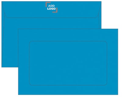 JAM Paper Window Envelope, 6 x 9, Pool Blue, 100/Pack (0223933B)