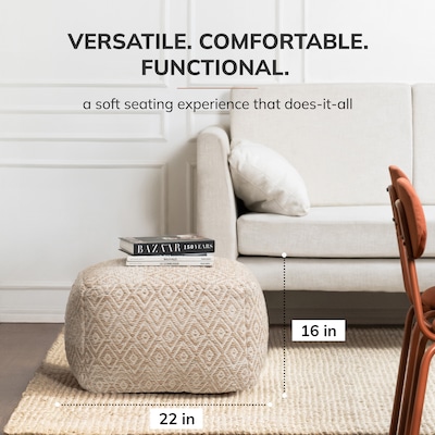 Anji Mountain Cherokee Tawny Fabric Rectangular Pouf Ottoman (AMBPF002-2014)