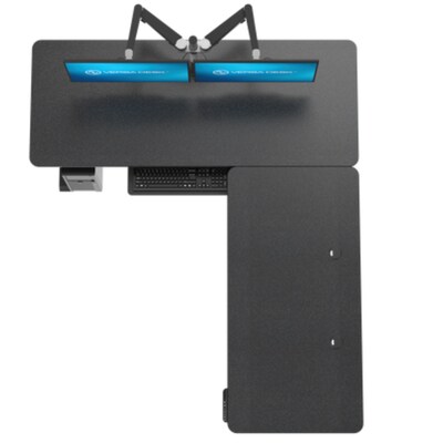 VersaDesk PowerLift 60"W Electric L-Shaped Adjustable Standing Desk, Black (PLLSD6060-BB-APP)