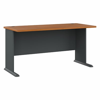 Bush Business Furniture Cubix 60W Desk, Natural Cherry/Slate (WC57460)