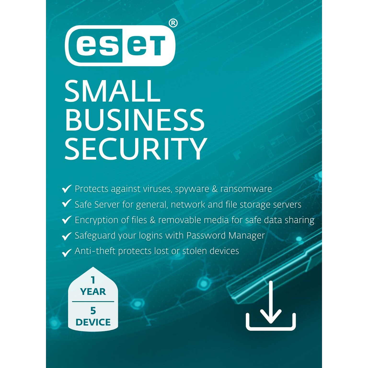 ESET Small Business Security for 5 Users, Windows/Mac/Android/iOS, Download (RTL-ESBS-N1-5-1-XLS)