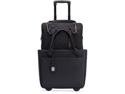 Francine Collection Florence Faux Leather Tote Bag, Black (FLORLRT-01)