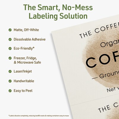 Avery Dissolvable Rectangle Multipurpose Labels, 5.5 x 8.5, Off-white, 20/Pack (94229)