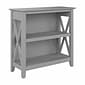 Bush Furniture Key West 30H 2-Shelf Bookcase with Adjustable Shelf, Cape Cod Gray (KWB124CG-03)