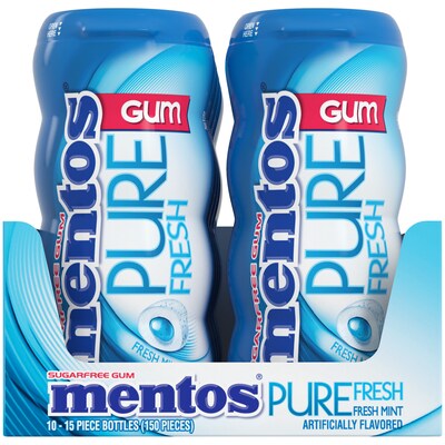 Mentos Pure Fresh Sugar Free Mint Gum, 10/Box (VAM1463620)