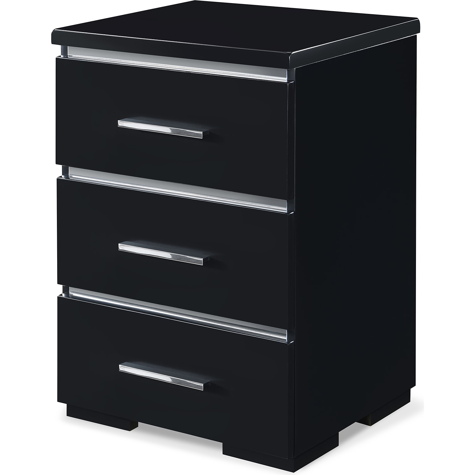 Finch Belmont 3 Drawer Nightstand, Black (FUTB10141B)