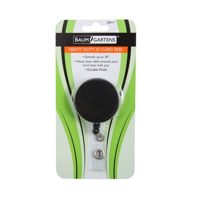 SICURIX Heavy Duty Round ID Badge Reel with Belt Clip, Black, Pack of 3 (BAU68814-3)