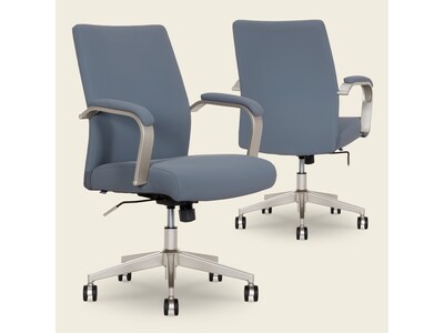 Thomasville Furniture Jolie Ergonomic Polyurethane Swivel Computer and Desk Chair, Light Blue (60104-LBLU)